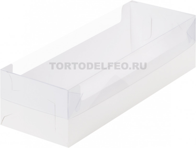 Коробка под рулет с пластиковой крышкой Белая 30*11*8 см